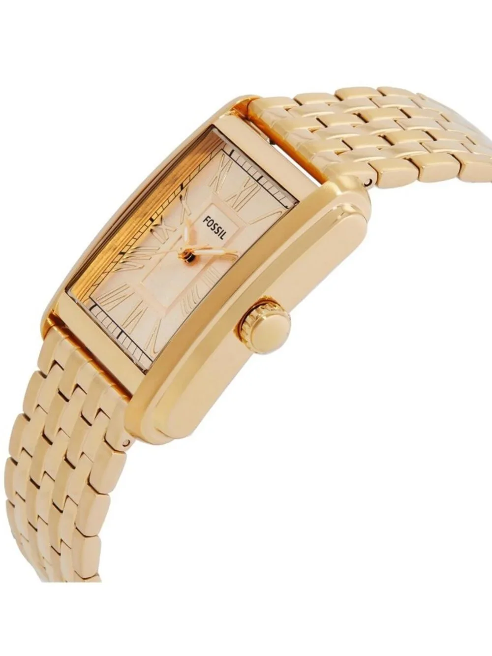 NWT Fossil Carraway Quartz Gold Dial Watch